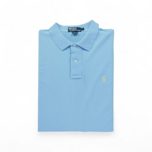 Reconditionné - Polo Manches Longues Homme Bleu Clair - Taille L - Homme - Bleu Clair