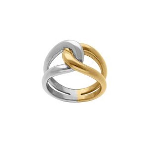 Bague Acier Bicolore Entrelacée