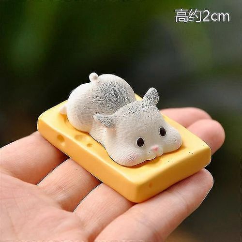Paquet de 4 Hamster Figure Animal Toy Cake Decor, Conte de fées Garden Mini Hamster Figure Ensemble de jouets de collection pour Noël Anniversaire Cadeau Table Decorations-G