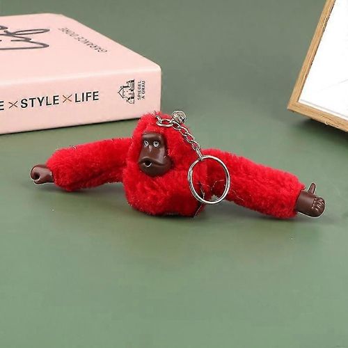 Mignon Fille En Peluche Fourrure Singe Porte-clés Orang-outan Porte-clés Sur Pantalon Sac Voiture Bibelot-Splendide