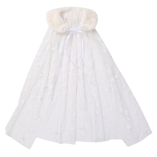 1pc Adorable Manteau De Gaze Légère Snowflake Cape Pour Les Enfants Filles Enfants