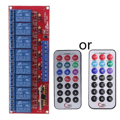 DC 12V 8 canaux infrarouge module de relais de commande multifonction à double déclencheur module IC bidirectionnel bidirectionnel