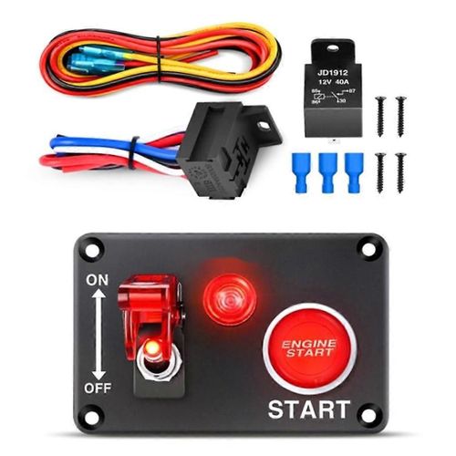 Voiture Auto Démarrage Arrêt Bouton Allumage Lumière Bascule Interrupteur Panneau Pour Camion 12v 40a