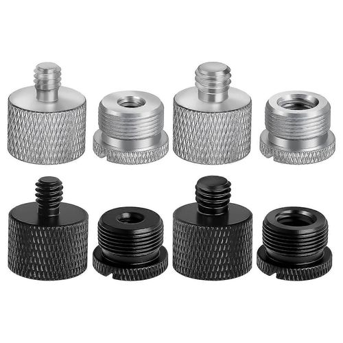 Lot de 8 Adaptateur de pied de micro, 5/8 femelle à 3/8 mâle, 3/8 femelle à 5/8 mâle, pour perche de pied de microphone