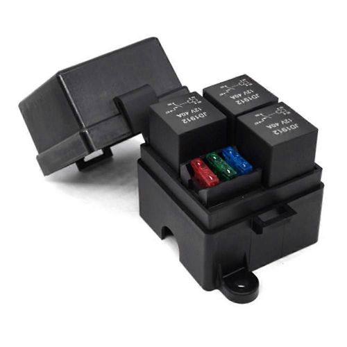 Porte-Fusible 3 Voies 4 Broches Circuit De Support De Relais Standard Ato Blade Fusible Relais 12v 40a Relais