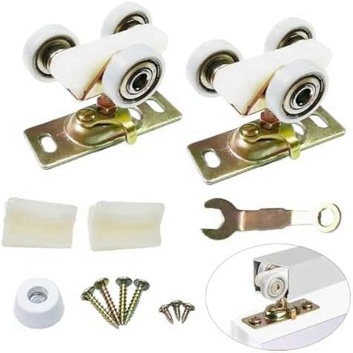 Pack de 2 Portes Coulissantes Escamotables Matériel Rouleaux De Cintre Supérieur Roues Assemblage Fit Part 1125 amp; 1500 Hardwar