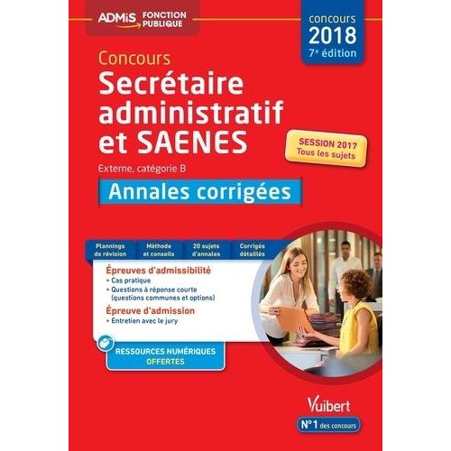 Concours Secrétaire Administratif Et Saens - Annales Corrigées - Catégorie B
