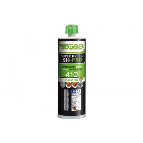 Scellement chimique -hybride -sans styrène -ultra polyvalente -gris 410ML G&B FISSAGGI