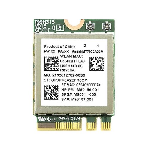 Carte LAN utilisée pour MediaTek- Wi-Fi 6E MT7922 2400Mbps M2- Carte réseau sans fil Bulit in Dual- Antennes IPEX MHF4 testées