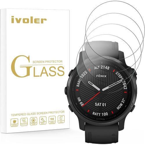 Pack De 4 Protection D¿Écran En Verre Trempé Pour Garmin Fenix 6s Pro/Fenix 6s / Forerunner 745/45 / 45 Plus / 255s / Vivoactive 3 / Approach S40 / Amazfit T-Rex Pro/Verge/T-Rex