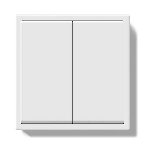 Interrupteur 2 Gang 2 Voies, Interrupteur Double avec Cadre PC, Interrupteur Mural Moderne avec Serre-Câbles et Griffes, Interrupteur Poussoir Blanc 80x80cm