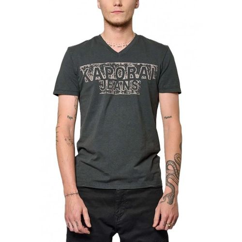 Kaporal - T-Shirt Col V - Noir Délavé