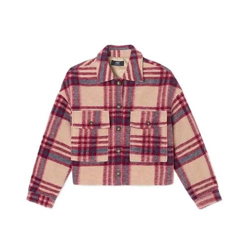 Temps Des Cerises - Veste À Carreaux - Beige Et Bordeaux