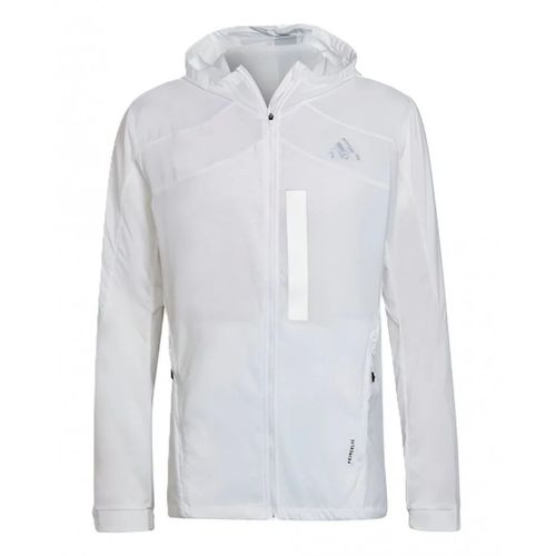 Adidas - Coupe Vent Zippé À Capuche - Blanche