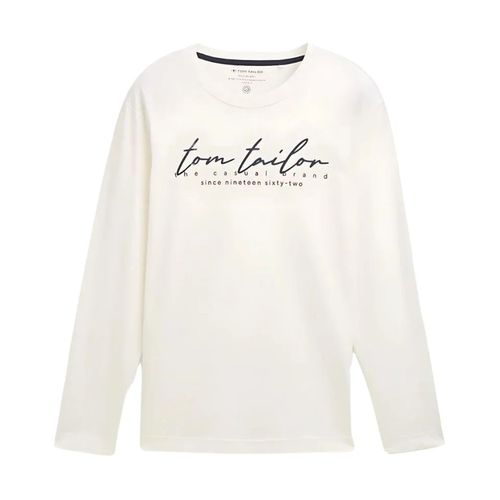 Tom Tailor - T-Shirt Manches Longues - Blanc