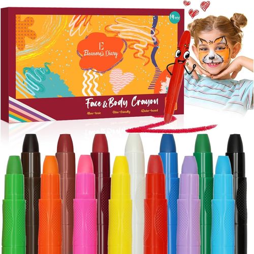 Carnaval Peinture Visage, Maquillage Enfant Carnaval,14 Couleurs Kit Peinture Corporelle, Bio Sûr Non-Toxique, Lavable Crayons Peinture Visage Et Corps, Body Paint Carnaval 