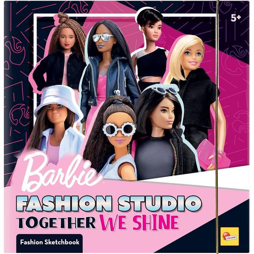 Barbie - Carnet de Croquis Ensemble Nous Brillons - Studio de Mode - Modèles à Habiller - Jeu Créatif - Feutres de Couleur - Pour Filles à Partir de 4 ans