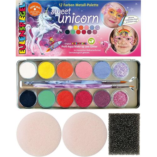 Eulenspiegel- Metall Sweet Unicorn 212264 ¿ Palette Vegan, Licorne, Kit De Maquillage Pour Enfants, Carnaval, Unisexe-Adulte, 10210104, Multicolore, Taille Unique