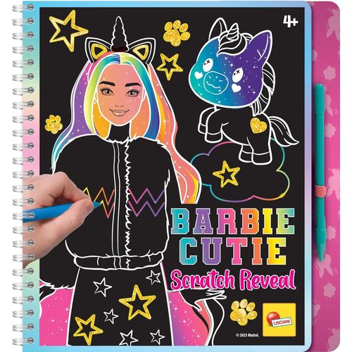 Barbie - Carnet de Croquis Mignon à Gratter - Livre Magique à Colorier et à Décorer - Jeu Créatif - Pages Multicolores - Pour Filles à Partir de 4 ans