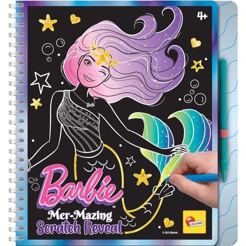 Barbie - Carnet de Croquis Sirène à Gratter - Livre Magique à Colorier et à Décorer - Jeu Créatif - Pages Multicolores - Pour Filles à Partir de 4 ans