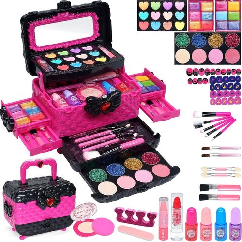 Kit de Maquillage Enfant Fille - Jouet Non Toxique Lavable, Coffret Cadeau pour Filles 4-12 Ans, Idéal pour Noël et Anniversaire