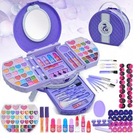 Dresser Set de maquillage pour fille 66 pièces Lavable et sûr Jouet pour 3 ans et plus