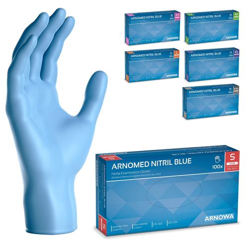 Shiba-Gants Nitrile Taille S, Gant Nitrile Bleu, 100 Pièces/Boîte, Gants Jetable Non Poudrés & Sans Latex, Gants De Cuisine Et Mec[1