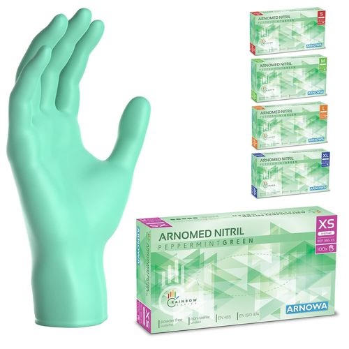Shiba-Gants Jetables Vert, Gants Nitrile Taille Xs, Gant Jetable Avec 100 Pièces/Boîte, Gants En Nitrile Non Poudrés & Sans Latex,[1