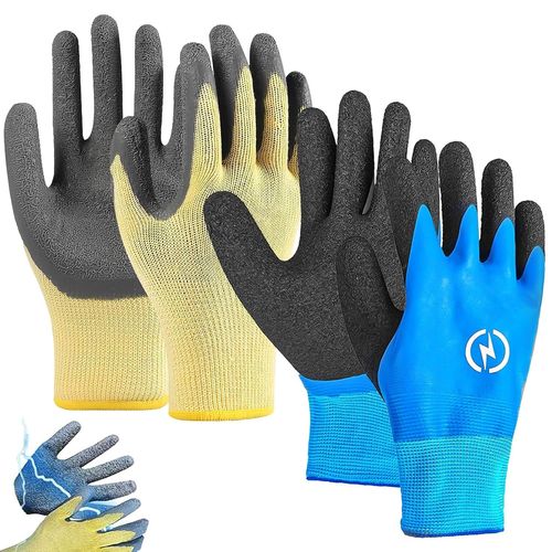 SHIBA-Lot de 2 paires de gants d'électricien Gants de sécurité Gants de protection Gants isolants 400 V Résistance à la tension Ca[8