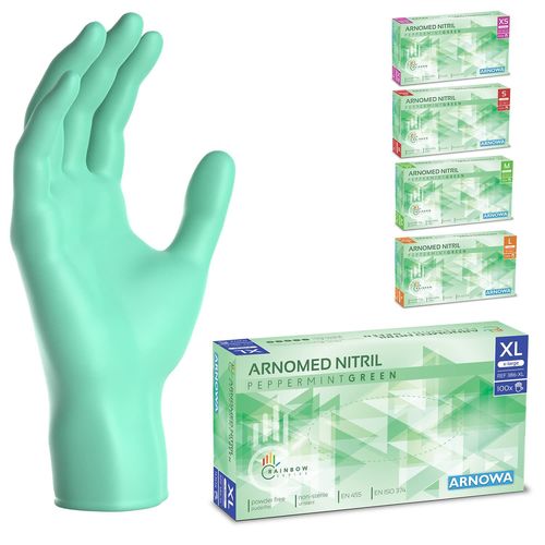 Shiba-Gants Jetables Vert, Gants Nitrile Taille Xl, Gant Jetable Avec 100 Pièces/Boîte, Gants En Nitrile Non Poudrés & Sans Latex,[1
