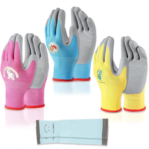 SHIBA-Gants de Jardinage pour Enfants de 2 à 10 Ans, Protection en Latex, Travail, Bricolage, Peinture, Activités de Plein Air[885]