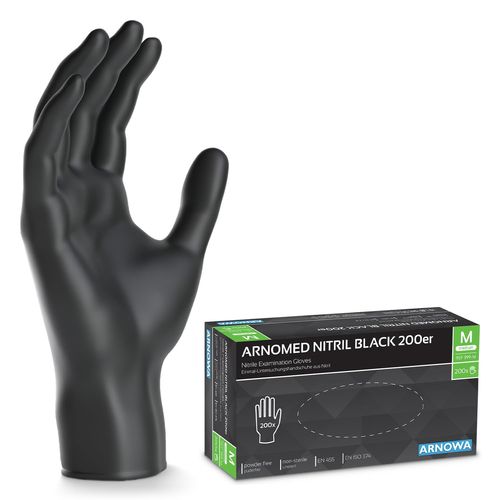 Shiba-Gants Jetables Noirs, 200 Pièces/Boîte, Gants Nitrile Taille M, Non Poudrés & Sans Latex, Gants Jetables, Gants Disponibles [1
