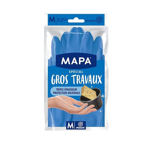 SHIBA-MAPA - Gros Travaux - Gants de Ménage Doublure Textile et Triple Epaisseur - Idéal gros travaux d'intérieur - 1 paire - Tail[4