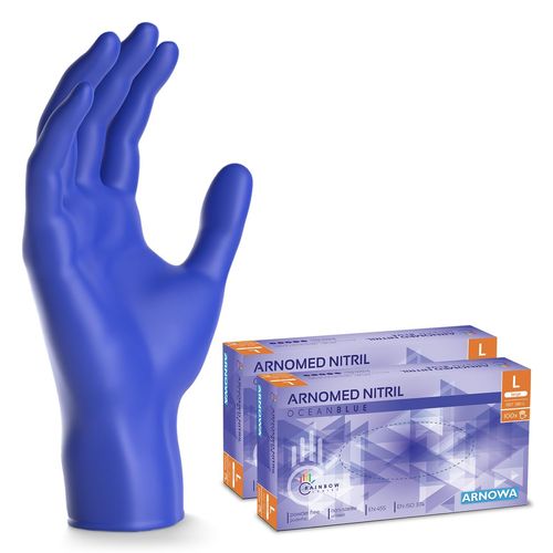 Shiba-Gants Jetables Bleu Océan, Gants Nitrile Taille L, Gant Jetable 200 Pièces (2 Boîtes), Gants En Nitrile Non Poudrés & Sans L[1