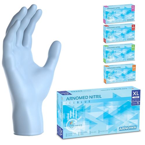 Shiba-Gants Jetables Bleu Clair, Gants Nitrile Taille Xl, Gant Jetable Avec 100 Pièces/Boîte, Gants En Nitrile Non Poudrés & Sans [1