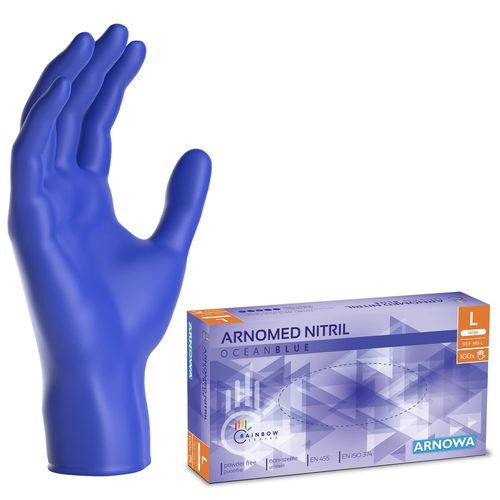 Shiba-Gants Jetables Bleu Océan, Gants Nitrile Taille L, Gant Jetable Avec 100 Pièces/Boîte, Gants En Nitrile Non Poudrés & Sans L[1