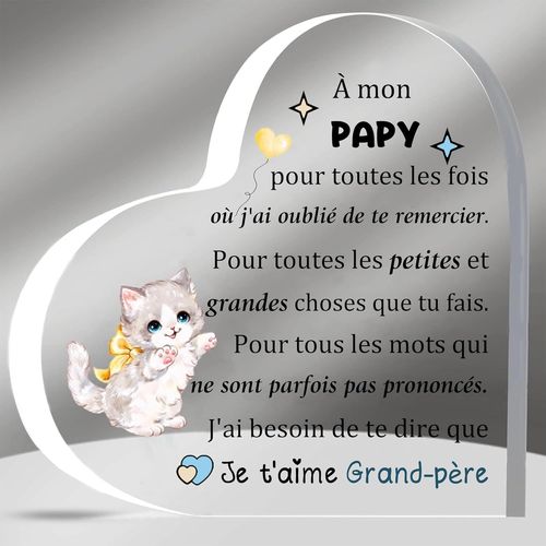 SHIBA-Grand-père Acrylique Plaques Fête des Pères Cadeaux Apprécier Anniversaire Coeur Signe Décoration Noël Papy Merci Souvenirs [2