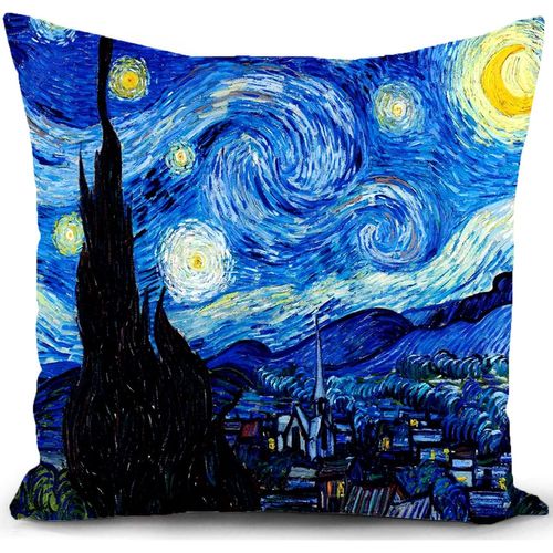 Shiba-Van Gogh Nuit Étoilée Housse De Coussin 40x40 Cm Art Van Gogh Cadeau Canape Decoration Salon Scandinave Femme Cadeau Housse [2