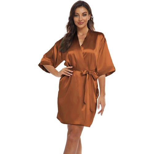 Shiba-Peignoir De Bain Femme Satin Kimono Court Robe De Chambre Chemise De Nuit Mariée Mariage Veste De Pyjama S-Xxl[2879]