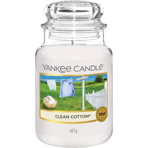 SHIBA-Yankee Candle bougie parfumée Coton fraichement lavé | Format jarre | Bougie longue durée jusqu¿à 150 heures de combustion |[2
