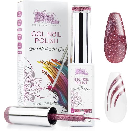 Shiba-Vernis À Ongles En Gel Semi-Permanent Nail Art Uv/Led 10 Ml (6. Rose Pailleté)[3641] 