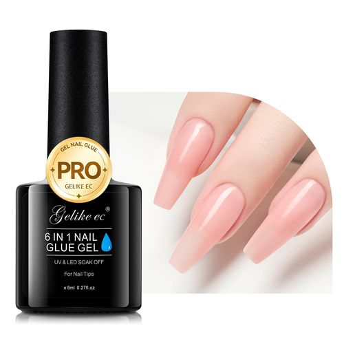 Shiba-Gelike Ec Gummy Base Pose Americaine: Colle Faux Ongles 6 En 1 Nude - Colle Capsule Americaine Ongle Uv Rose Rubber Base, Na[2 
