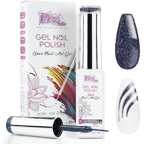 Shiba-Vernis À Ongles En Gel Semi-Permanent Nail Art Uv/Led 10 Ml (4. Bleues De Minuit Pailleté)[3633] 