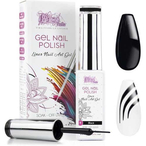 Shiba-Vernis À Ongles En Gel Semi-Permanent Nail Art Uv/Led 10 Ml (9. Noirs)[3632] 