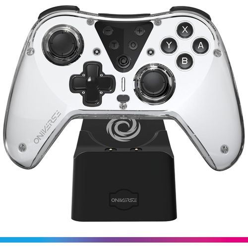 Manette Sans Fil Compatible Switch Oled Lite Pc Android Ios, Dock De Charge, Vibrations Réglables, Boutons Macro, Mode Turbo, Wake Up, Gyroscope 6 Axes, Astralite (Eridani White/Blanche)