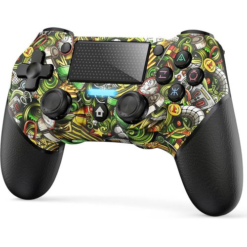 Manette Sans Fil Pour Ps4, Joystick Controller Pour Ps4 Avec Double Vibration/Capteurs Gyroscopiques À 6 Axes/Pavé Tactile/Fonction Audio, Manette De Jeu Compatible Avec Ps4/Slim/Pc/Pro