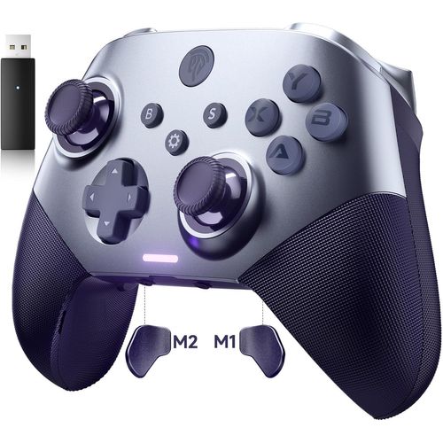 Manettes Pc Switch Mobile Rechargeable Avec Coque Magnétique Interchangeable, X10 Manette Switch Pro Sans Fil Bluetooth, Manette Pc Pour Mobile Android Ios Et Tesla (Pourpre)