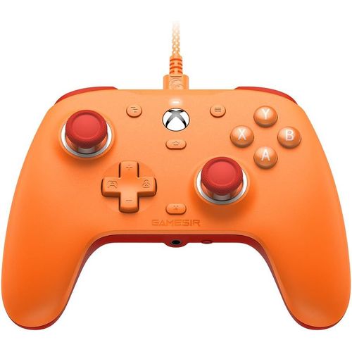 G7 Se Manette Filaire Pour Xbox Series X|S, Xbox One & Windows 10/11, Manette De Jeu Plug And Play Avec Joysticks À Effet Hall, Prise Audio 3,5 Mm (Orange)