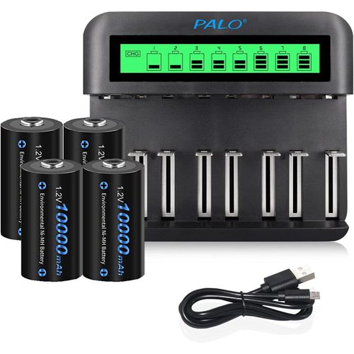 lbgwp60-Rechargeables Piles C (Lot De 2), 3000 Mah Nimh, Puissance Longue Durée