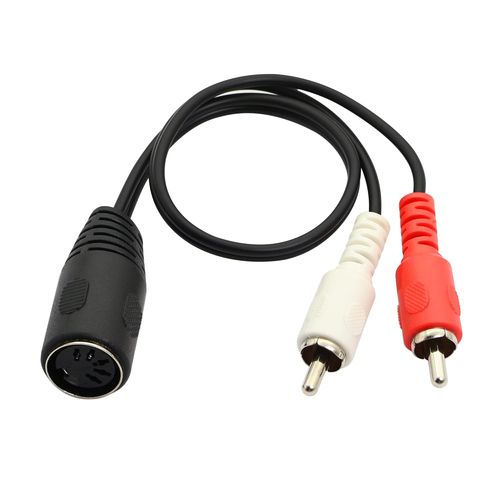 Câble audio DIN 5 broches vers RCA, 5 broches DIN femelle vers 2 RCA mâles
